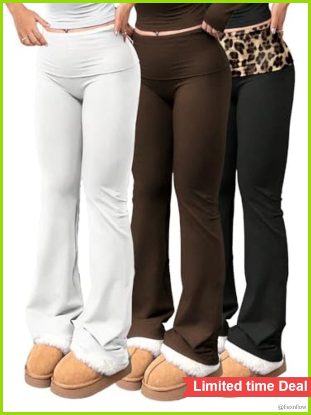 Women's 3-Piece Yoga Pants Set High Waisted Flare Bootcut Leggings Athletic